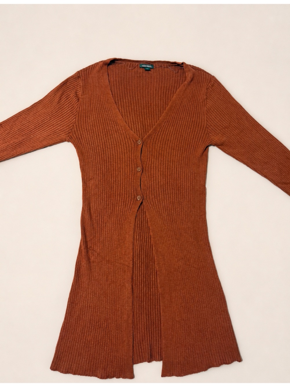 Wild Fable Rust Ribbed Knit Button Front Cardigan Size Medium